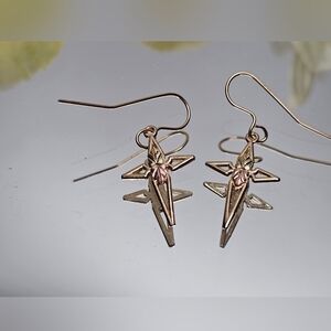 Black Hills Gold 10k Colorado Company Cross Earrings